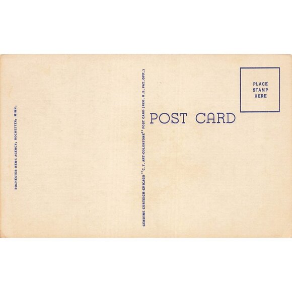 Postcard The Mayo Clinic Rochester, Minn Vintage Linen Unposted 1930-1950 - Picture 2 of 2